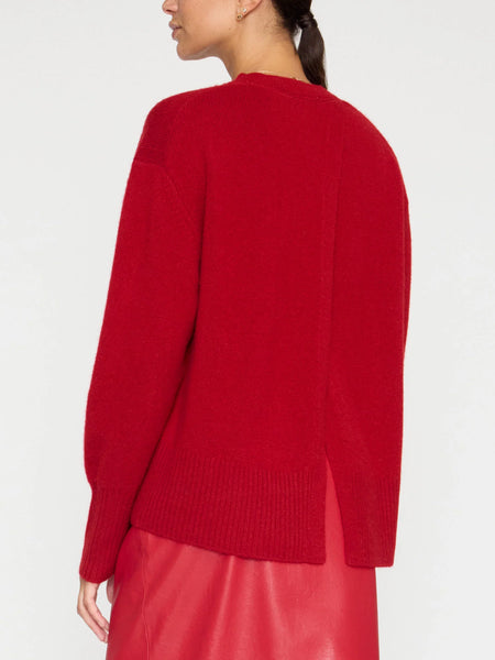 Brochu Walker Onda Crew Neck Sweater- Crimson