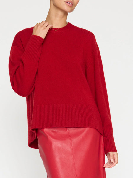 Brochu Walker Onda Crew Neck Sweater- Crimson