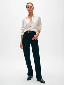 White + Warren  Cashmere Embroidered Stitch Shirt