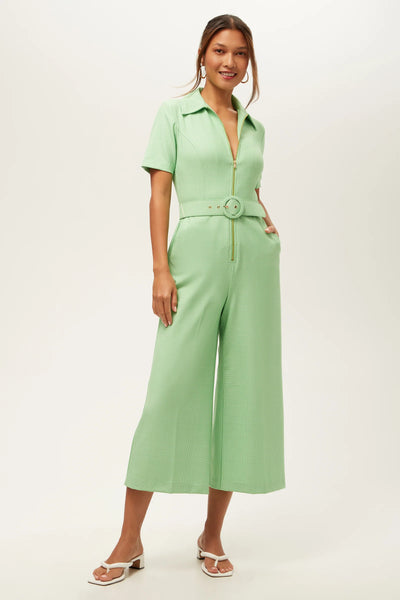 Trina Turk Jannise 3 Jumpsuit Grass Court- Green/Wht Wash