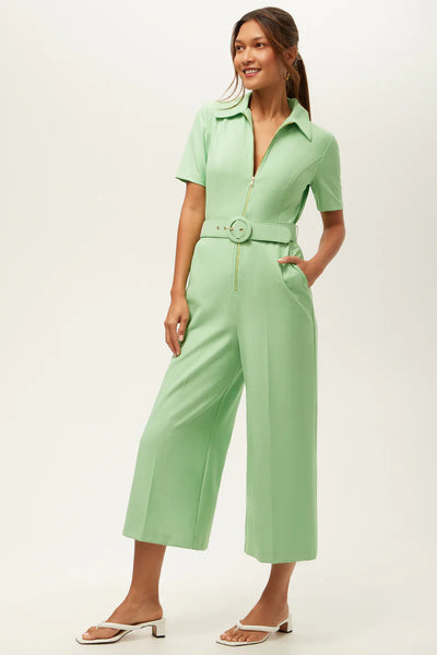 Trina Turk Jannise 3 Jumpsuit Grass Court- Green/Wht Wash