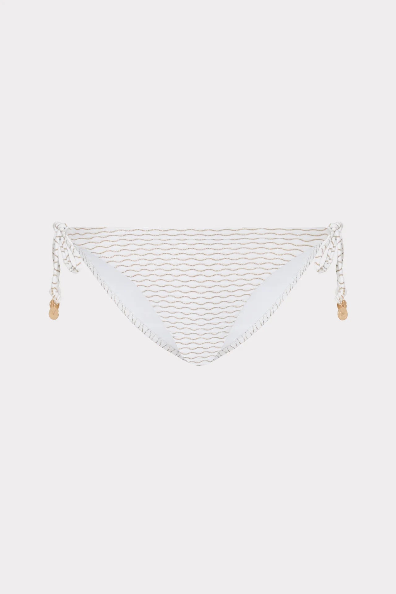 Milly Textured Waves Millie String Bikini Bottom- White