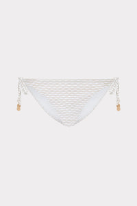 Milly Textured Waves Millie String Bikini Bottom- White