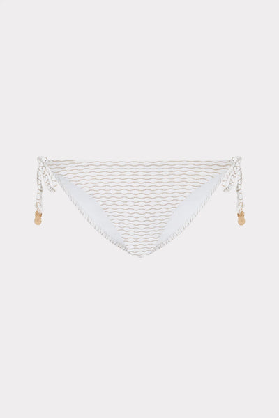 Milly Textured Waves Millie String Bikini Bottom- White