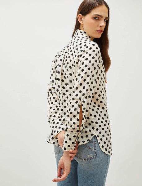 Marella Conio Georgette Blouse- White Spotted