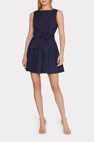Milly Draped Poplin Sleeveless Dress