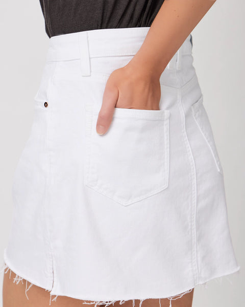 Paige Jessie Skirt with Raw Hem- White