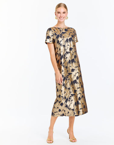 Mestiza Adria Midi Dress- Navy/Gold