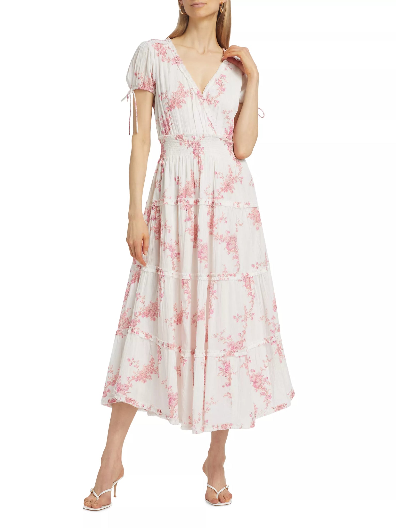 LoveShackFancy Vessara Dress- Passion Pink