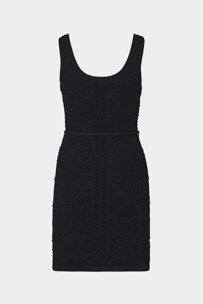 Milly Bubble Pointellle Mini Dress-Black