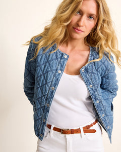 TB Quilted Crop Denim Jacket