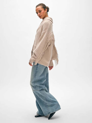 White + Warren Cashmere Blend Luxe Fringe Coatigan