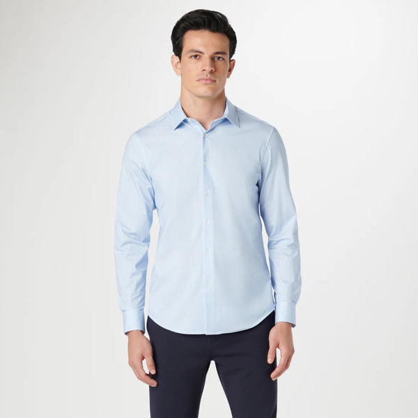 Bugatchi Button Front Shirt- Azure