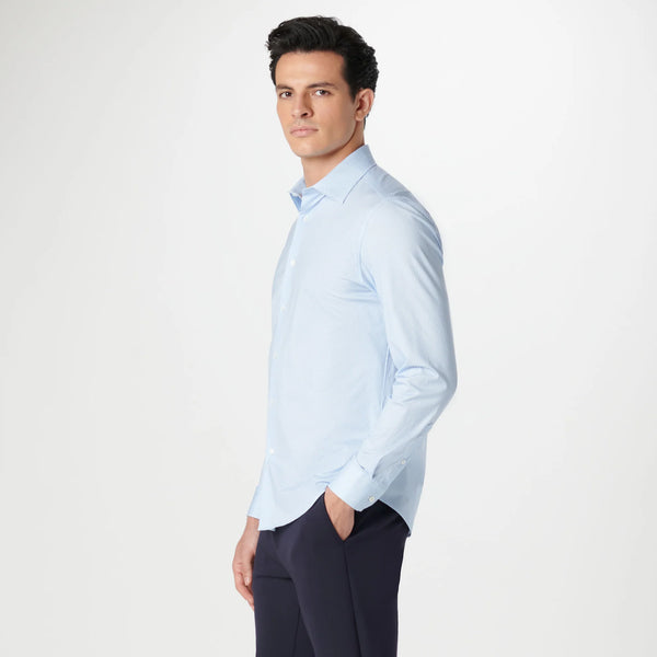 Bugatchi Button Front Shirt- Azure