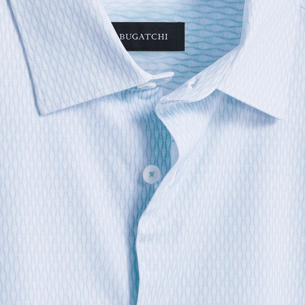 Bugatchi Button Front Shirt- Azure