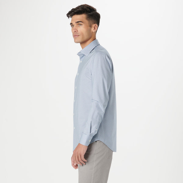 Bugatchi Button Front Shirt- Mint Dot Multi