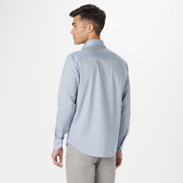 Bugatchi Button Front Shirt- Mint Dot Multi