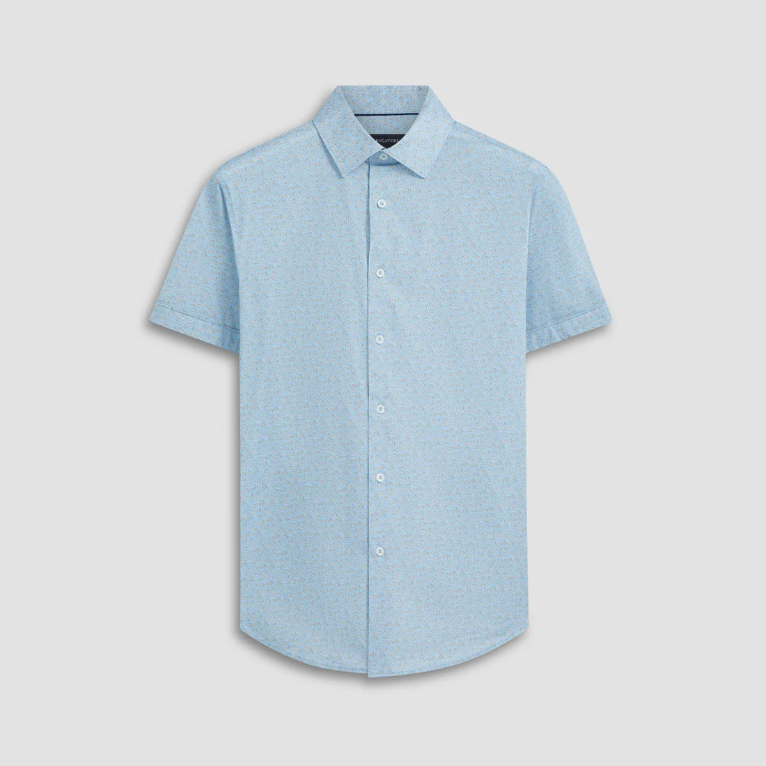 Bugatchi Short Sleeve Shirt Small Leaf- Blue