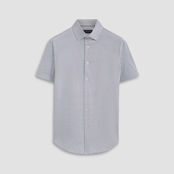 Bugatchi Short Sleeve - Navy/White