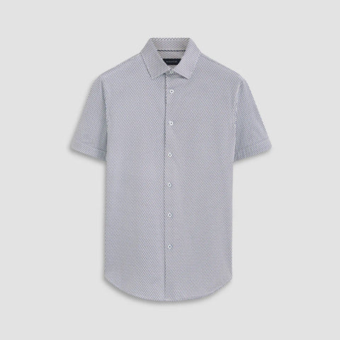 Bugatchi Short Sleeve - Navy/White