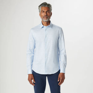 Bugatchi Button Front Shirt- Space Dye Blue