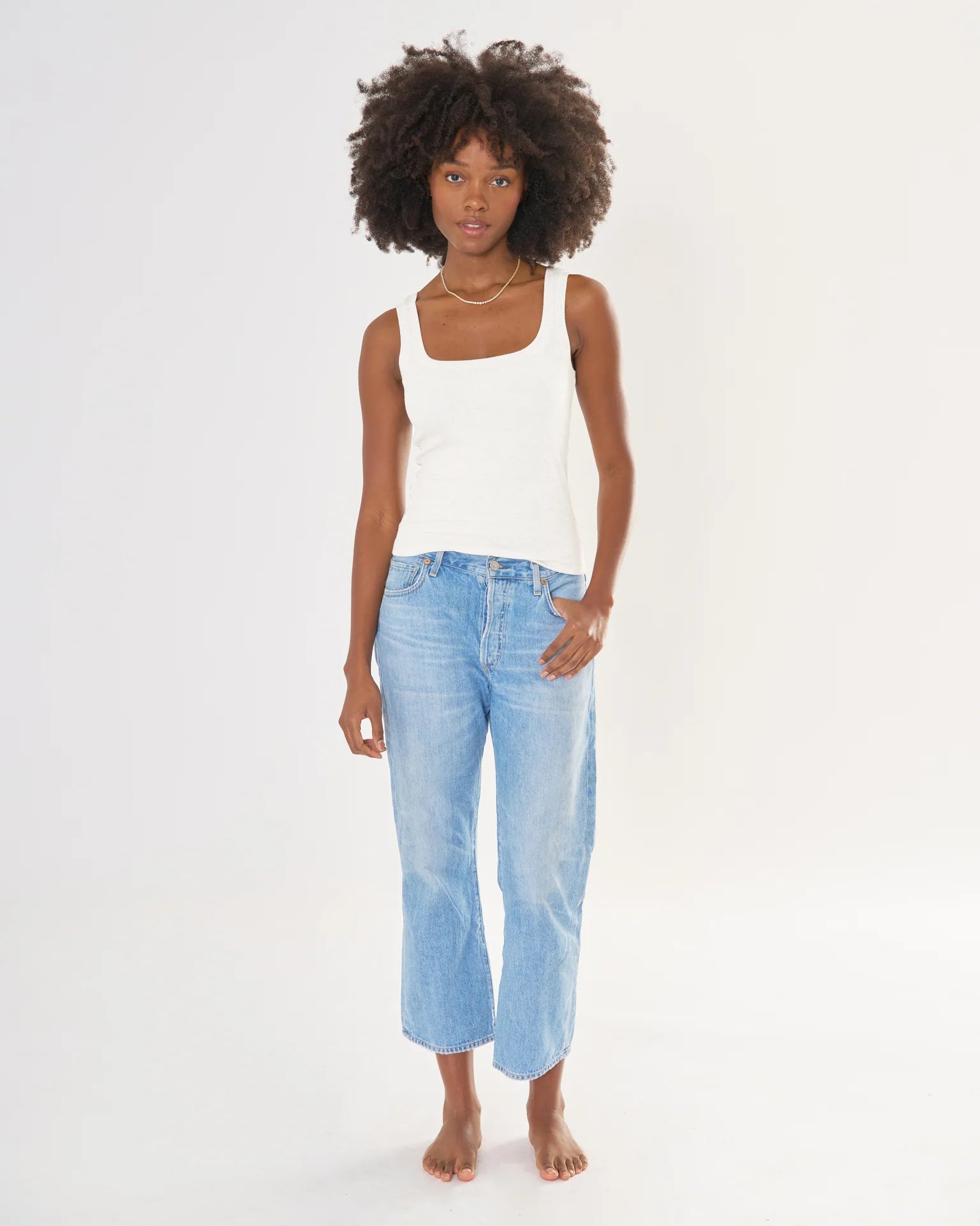 Wheat Franklin Square Neck Tee