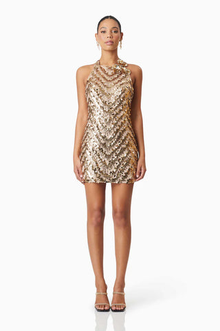 Elliatt Alisha Party Mini Dress- Gold