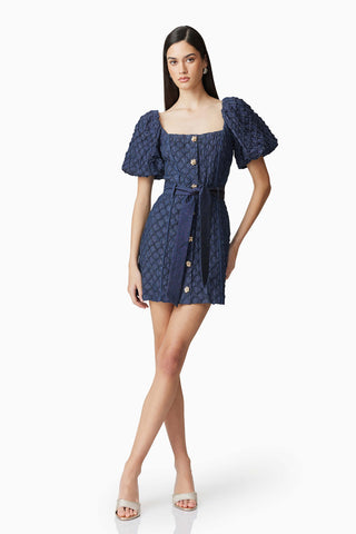 Elliatt Keeley Puffsleeve Mini Dress- Indigo