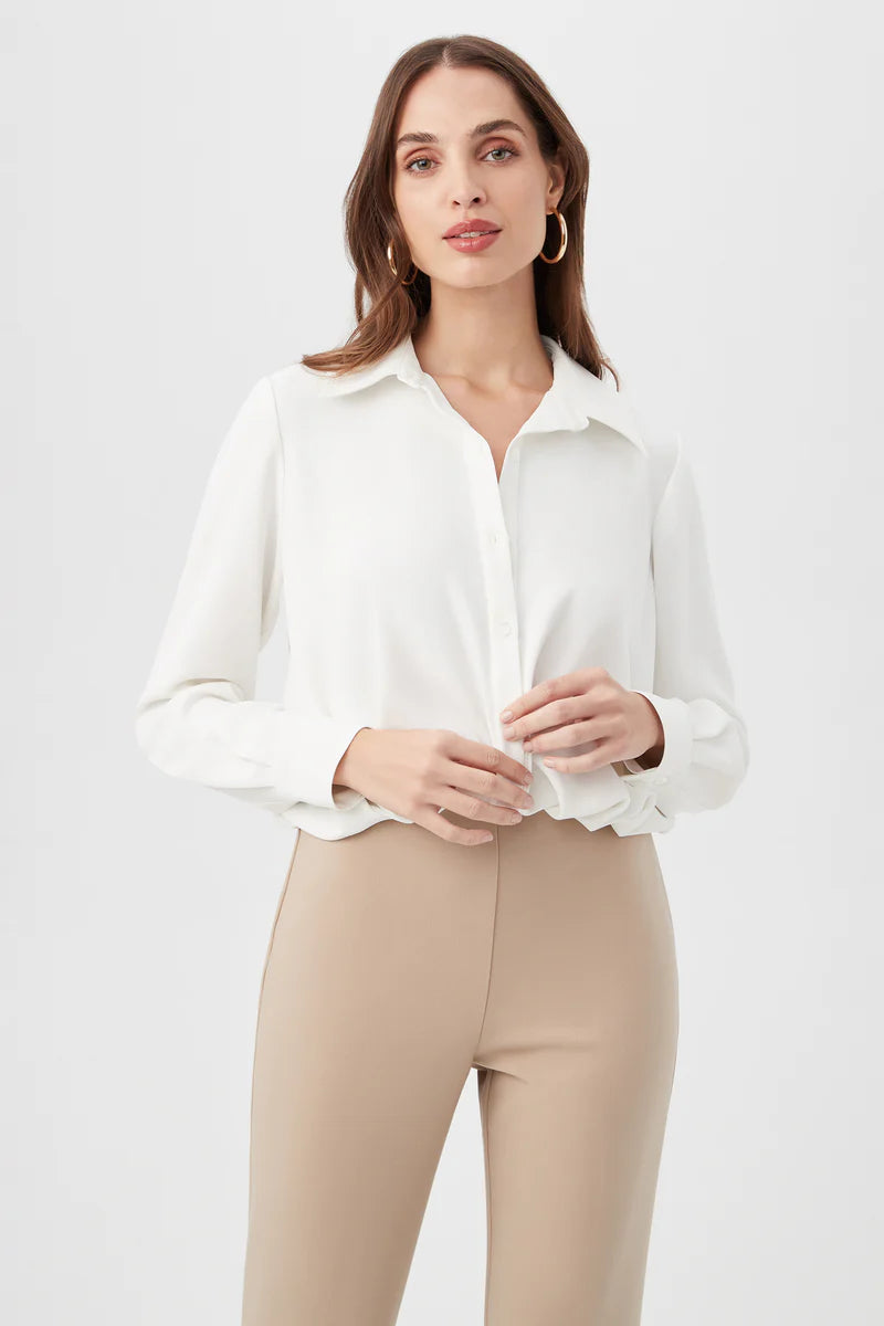 Trina Turk Renlee Shirt- Whitewash