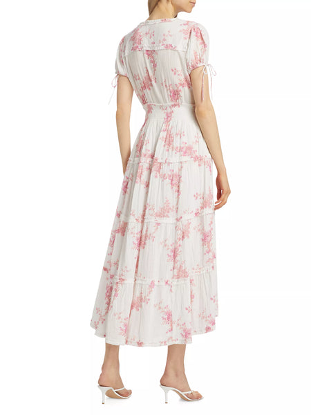 LoveShackFancy Vessara Dress- Passion Pink