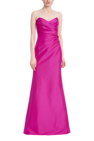 Badgley Mischka Strapless Sweetheart Neckline Gown- Fuschia