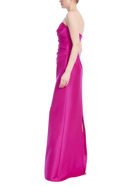 Badgley Mischka Strapless Sweetheart Neckline Gown- Fuschia