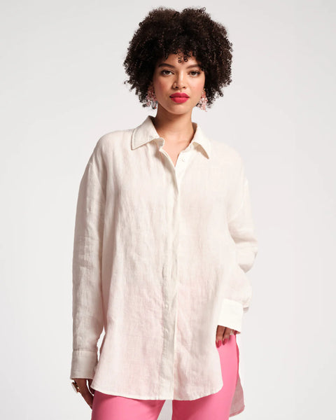 FV Oversized Linen Shirt- Oyster