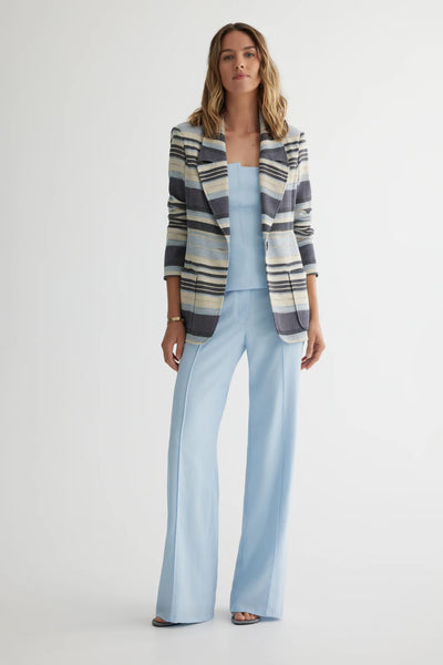 Iris Setlakwe Single Button Tweed Jacket- Blue Mix