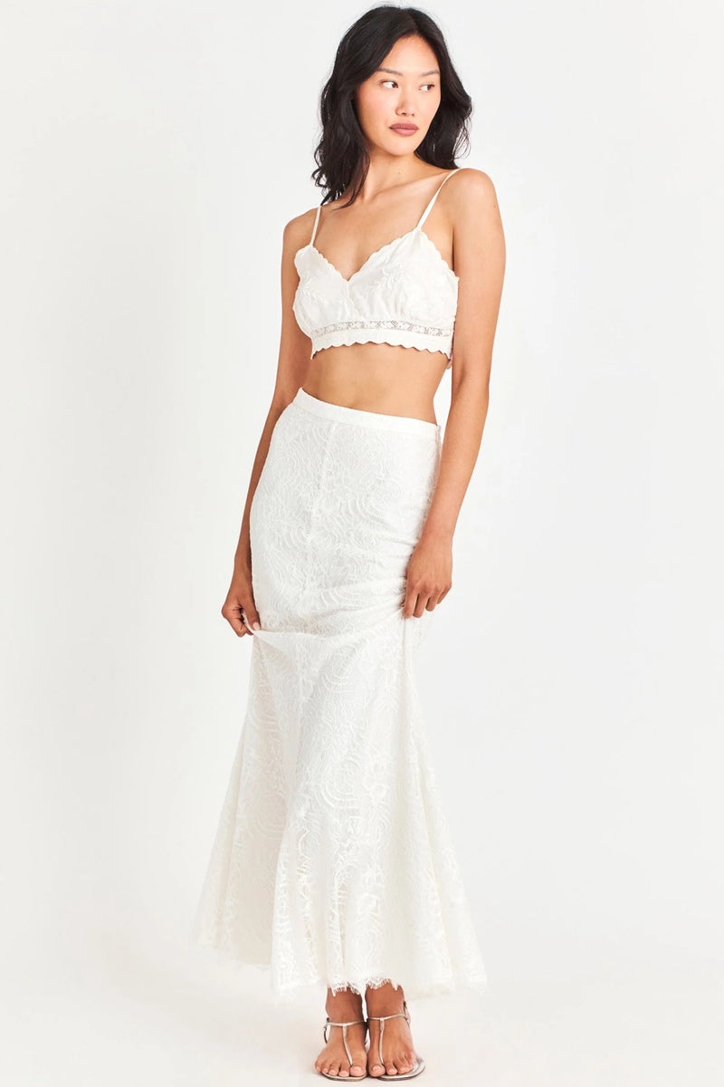 LoveShackFancy Bindi Lace Maxi Skirt- Antique White – By Request