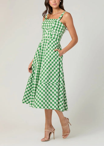 Shoshanna Kaydence Dress- Green/Ivory