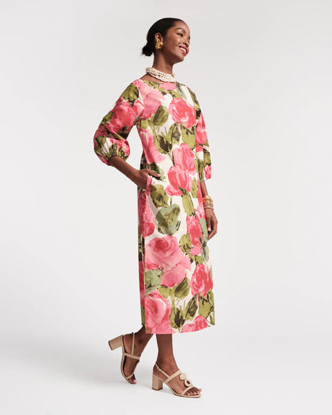 Frances Valentine Pretty Peonies Poplin Maxi Dress