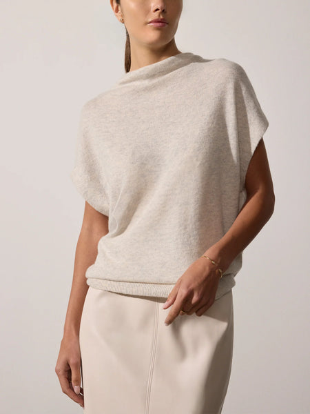 Brochu Walker Morten Funnel Neck Top- Mist Melange