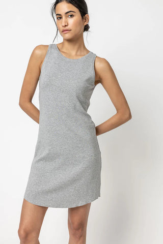 Lilla P High Neck Dress- Heather grey