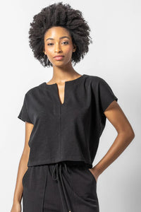 Lilla P Split Neck Dolman Tee