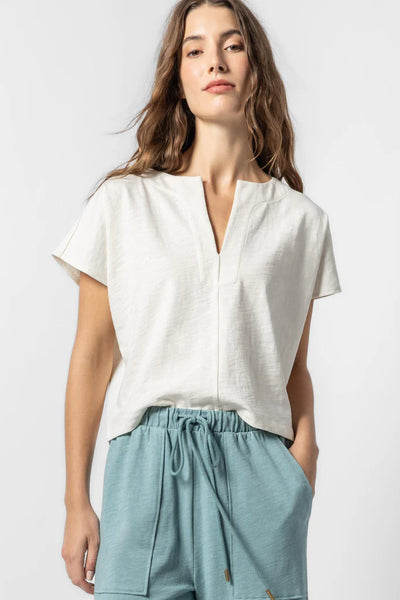 Lilla P Split Neck Dolman Tee