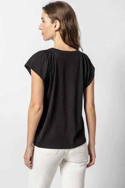 Lilla P Shirred Shoulder Tee