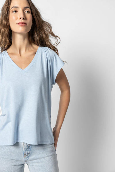 Lilla P Shirred Shoulder Tee