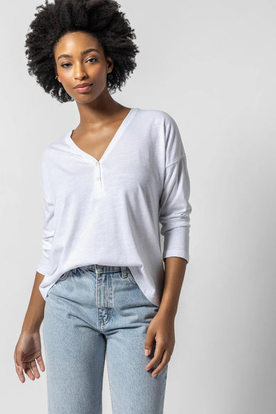 Lilla P Easy V Neck Henley