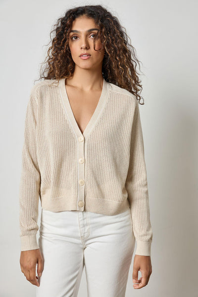 Lilla P Saddle Slv V Neck Cardigan