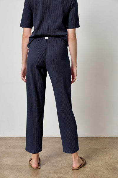 Lilla P Drawcord Waffle Pant- Navy