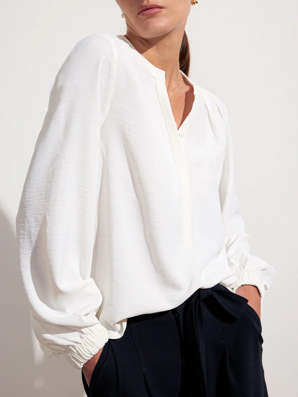 Brochu Walker Phoebe Blouse- Salt White