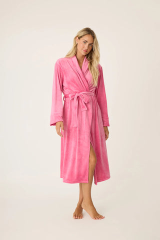 P.J. Salvage Velvety Velour Robe- Fuchsia