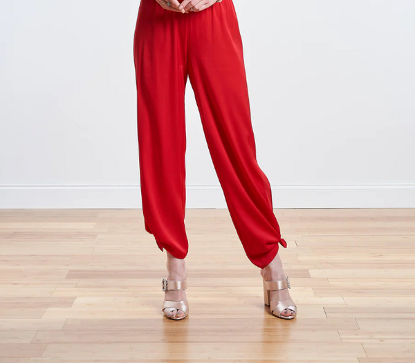 Nouvelle Pondy Silk Pant- Poinciana