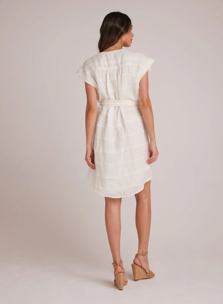 Bella Dahl Belted Cap Sleeve Dress-White